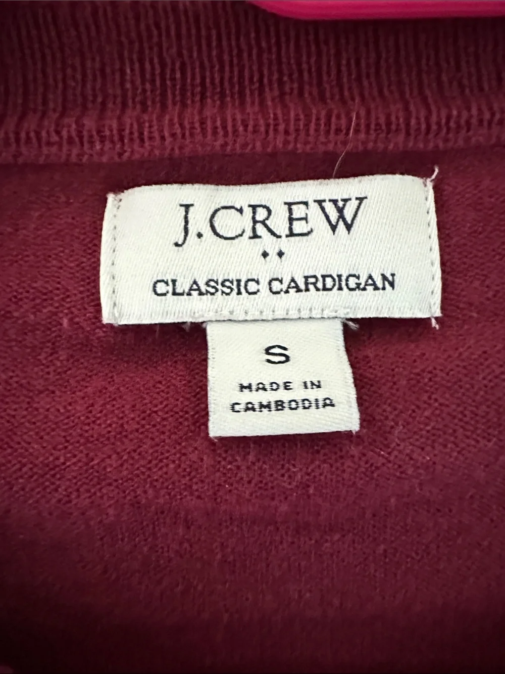 J. Crew Women's Maroon Button-Up Crewneck Cardigan small